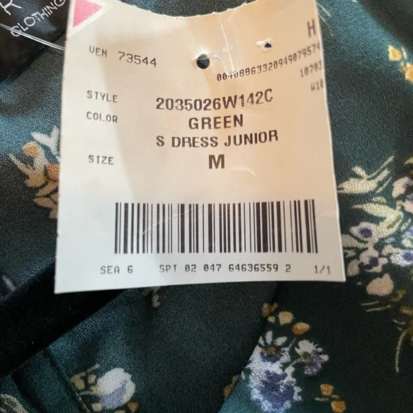 Hunter Green Floral Dresss - Picture 5 of 7